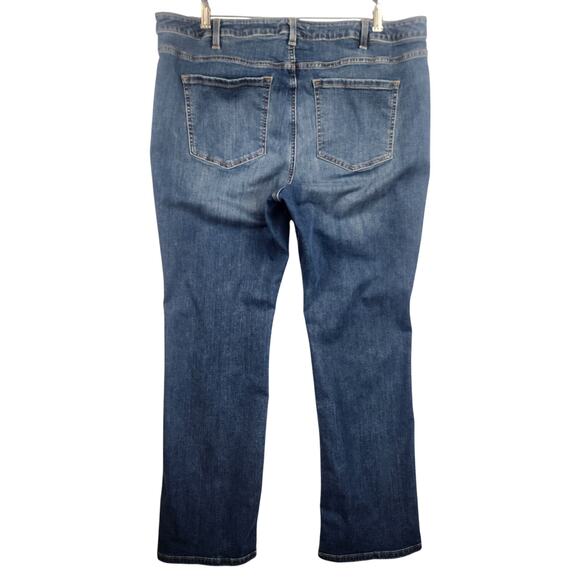 Lane Bryant Jeans Mid Rise Super Stretch Bootcut Women Plus 24R Blue Distressed - Picture 2 of 16